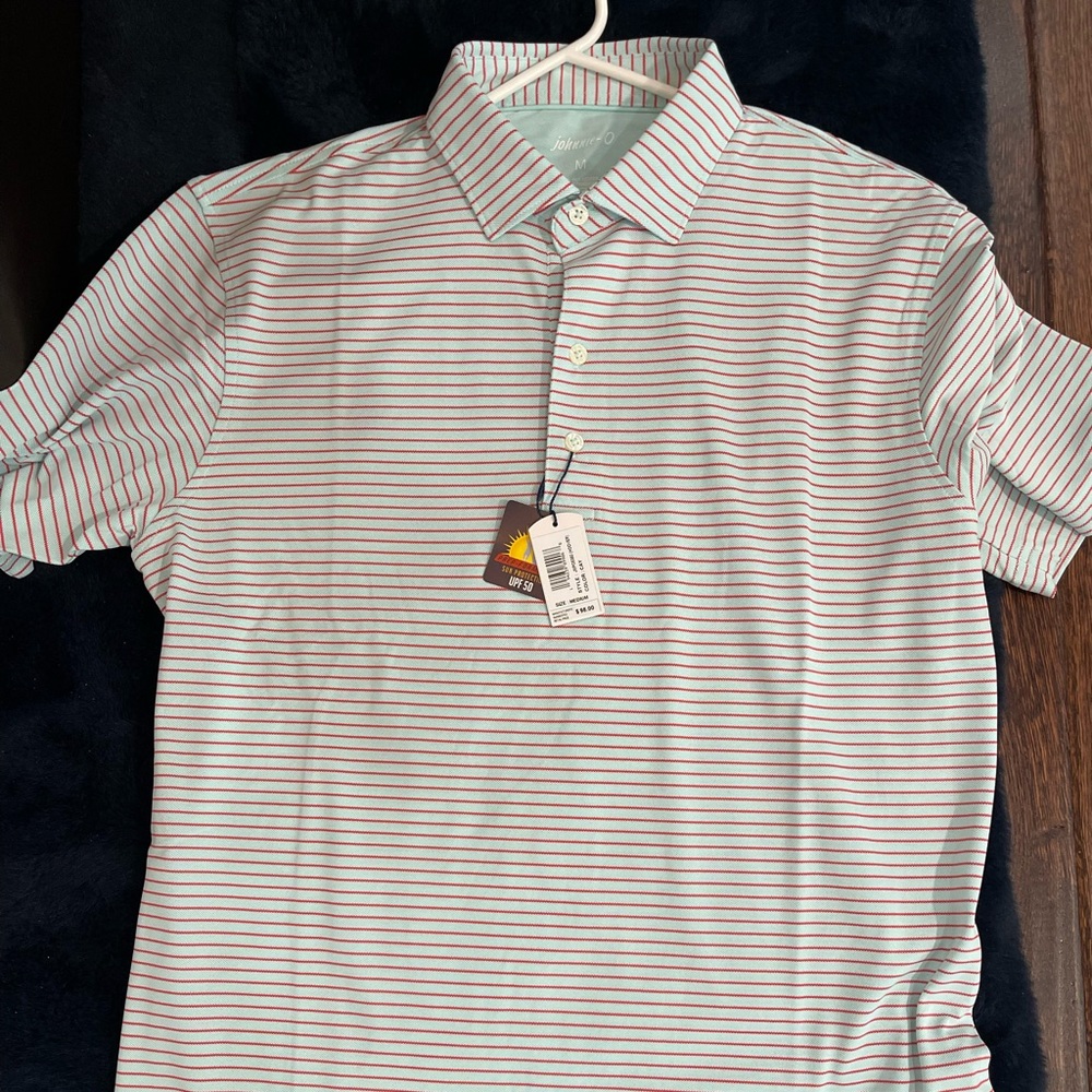 JOHNNIE O MENS STRIPED POLO size medium NEW WITH TAGS NWT